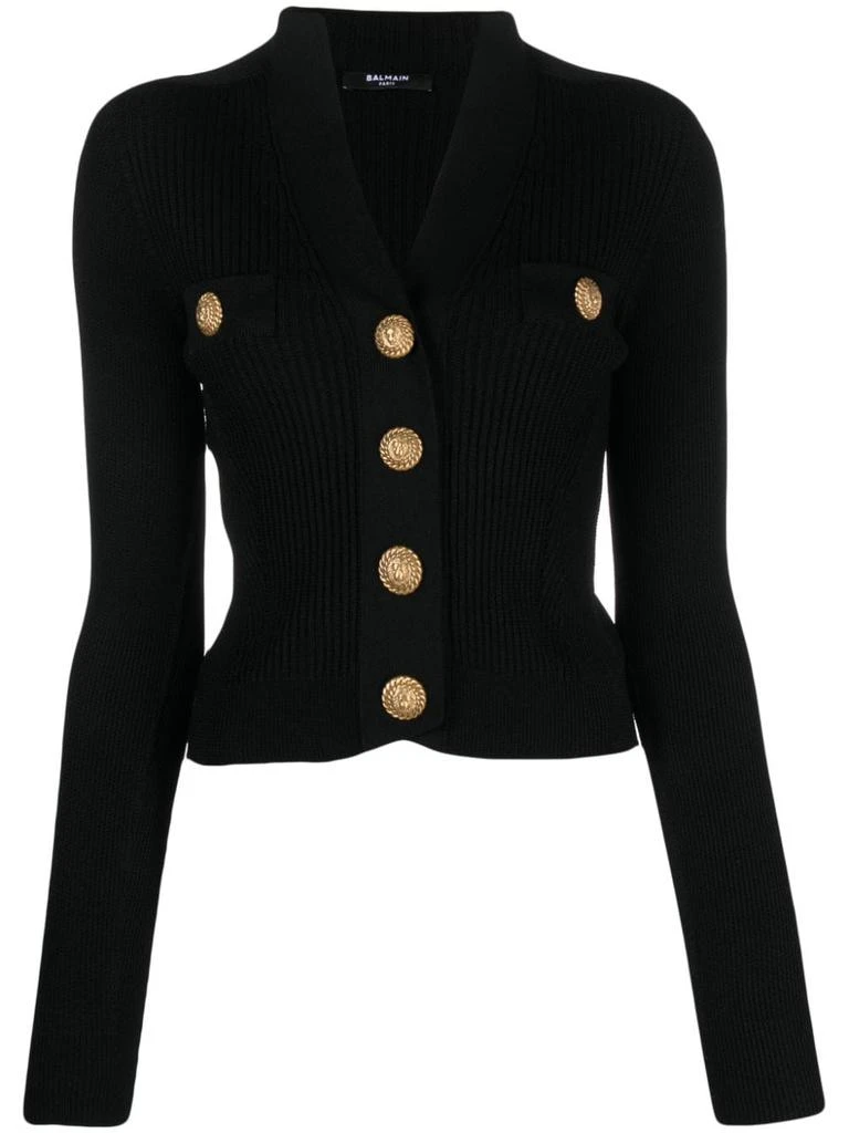 商品Balmain|BLACK CARDIGAN GOLDEN BUTTONS,价格¥9791,第1张图片