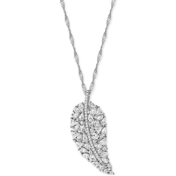 商品Macy's|Cubic Zirconia Leaf Pendant Necklace in Sterling Silver,价格¥371,第1张图片