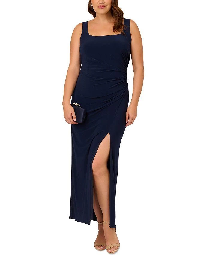 商品Adrianna Papell Plus|Embellished Cowl Back Lace & Jersey Gown ,价格¥491,第4张图片详细描述
