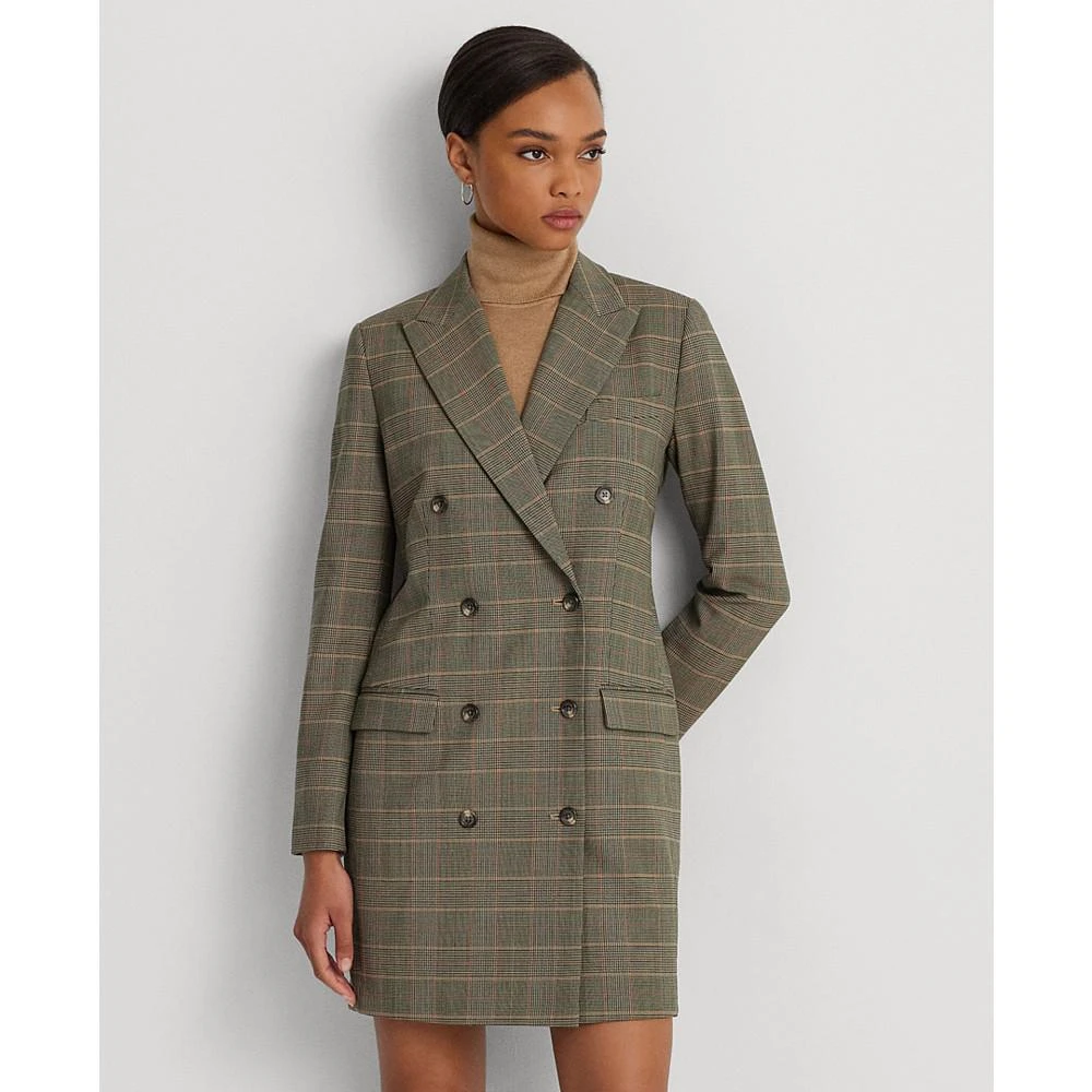 商品Ralph Lauren|Women's Checked Plaid Wool-Blend Twill Dress,价格¥2956,第4张图片详细描述