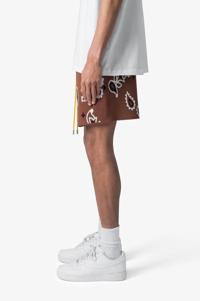 商品MNML|Paisley Knit Shorts - Brown,价格¥287,第3张图片详细描述
