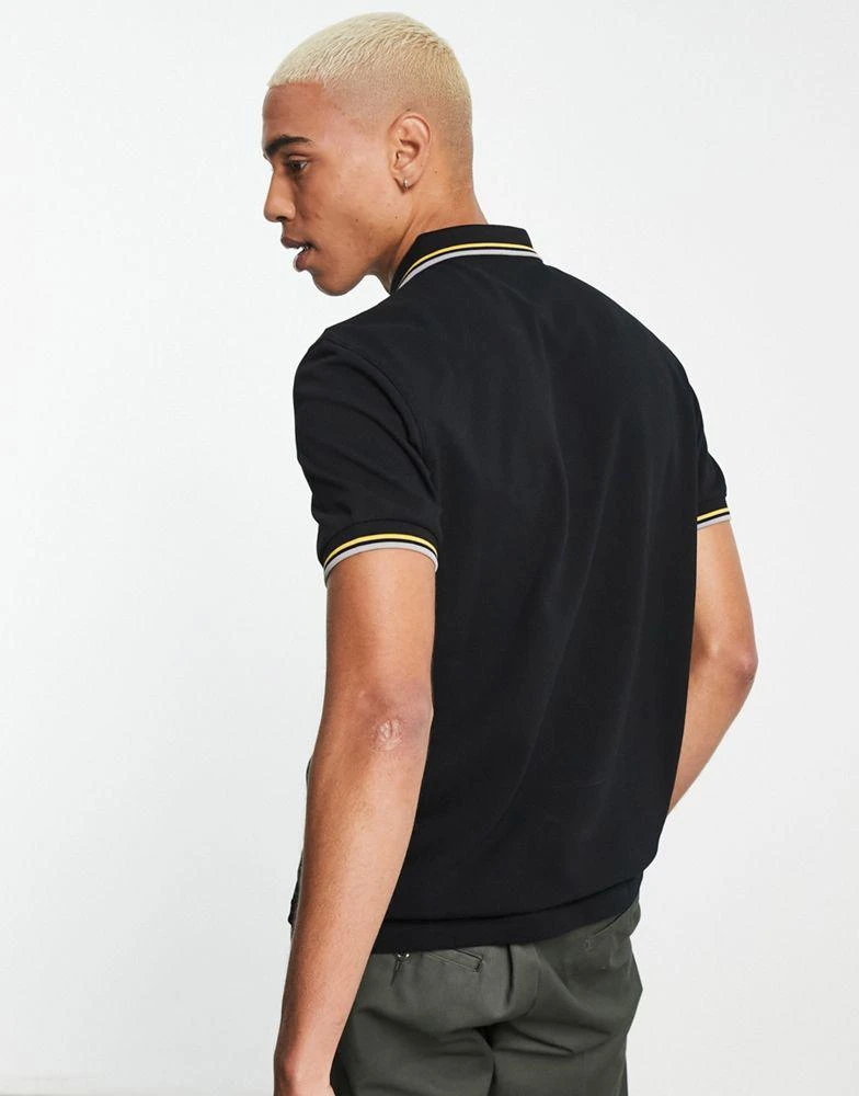 商品Fred Perry|Fred Perry twin tipped polo shirt in black,价格¥698,第2张图片详细描述