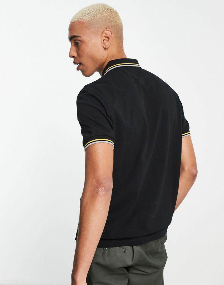 商品Fred Perry|Fred Perry twin tipped polo shirt in black,价格¥611,第4张图片详细描述