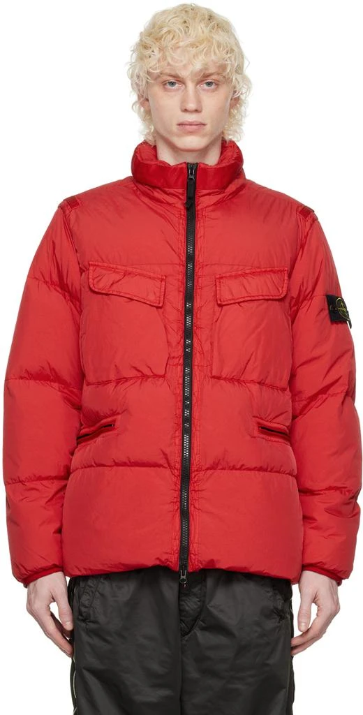 商品Stone Island|Red Garment-Dyed Down Jacket,价格¥3623,第1张图片