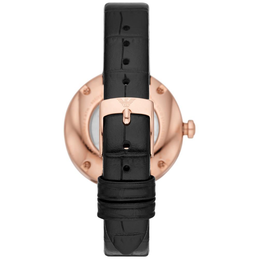Women's Automatic Black Leather Strap Watch 34mm商品第3张图片规格展示