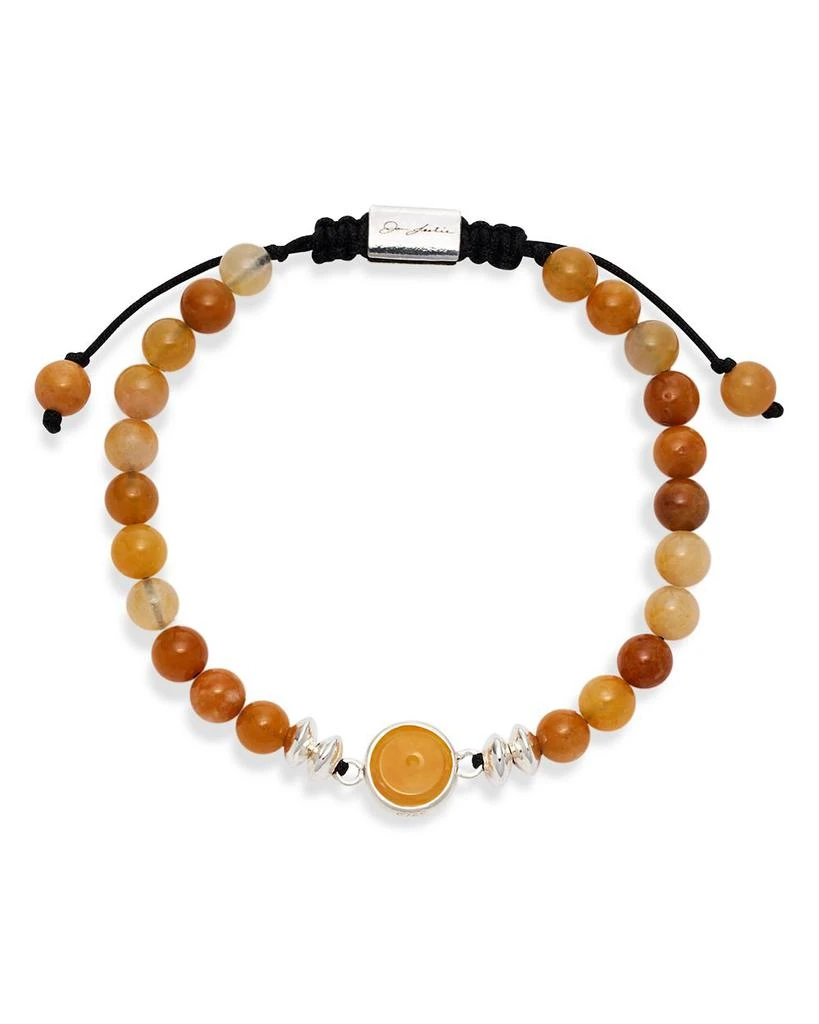 商品Jan Leslie|Yellow Jade & Sterling Silver Beaded Medallion Bracelet,价格¥2195,第1张图片