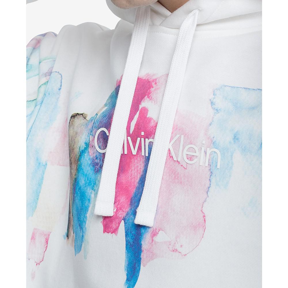 Men's Long-Sleeve Paint Splatter Graphic Logo Hoodie商品第3张图片规格展示