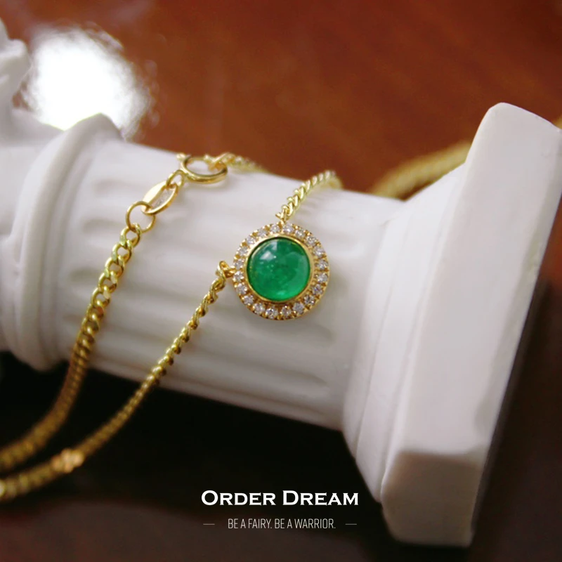 商品[国内直发] Order Dream|18K金钻石祖母绿项链,价格¥3465,第1张图片
