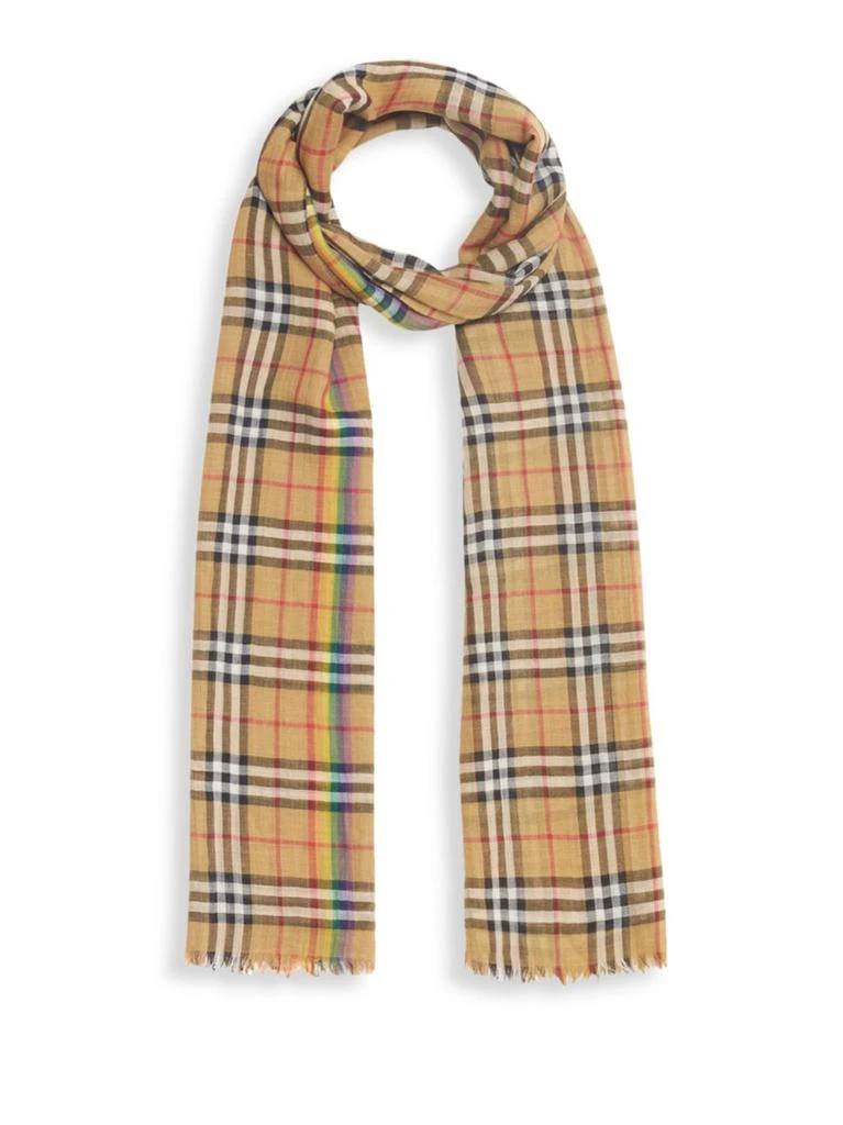 商品Burberry|彩虹款 羊毛真丝混纺围巾,价格¥1162,第1张图片