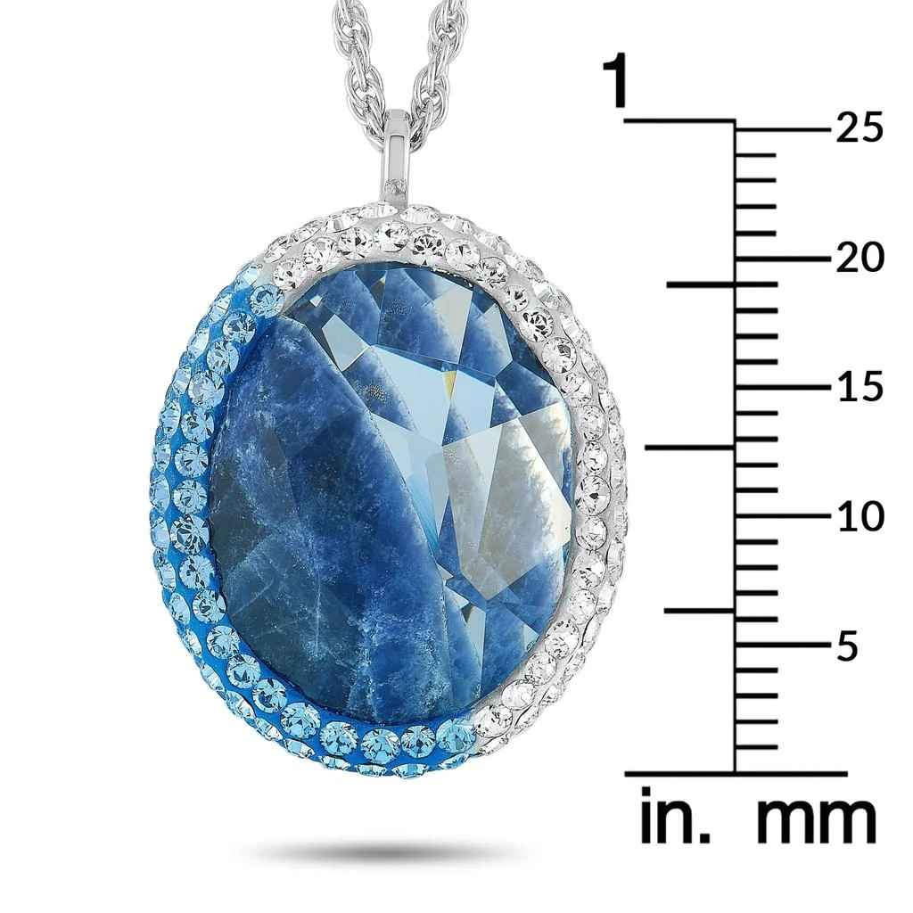 商品Swarovski|Rhodium-Plated Stainless Steel Blue and Clear Crystals Pendant Necklace,价格¥594,第3张图片详细描述