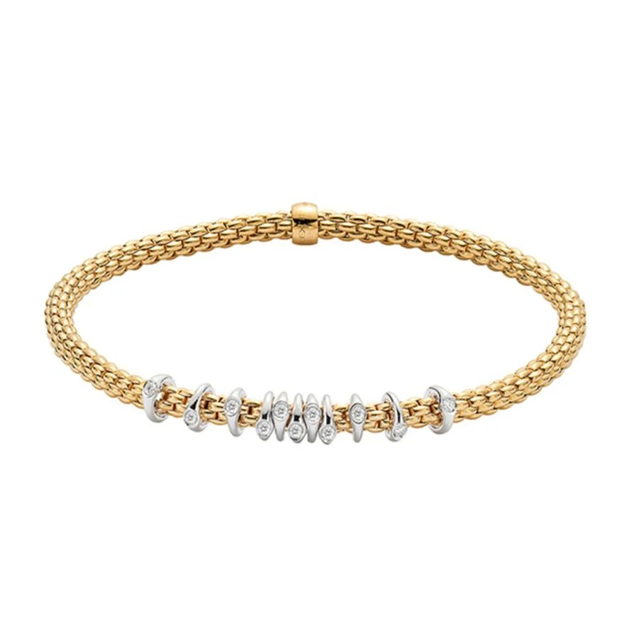商品FOPE|FOPE 18k Yellow Gold 0.07cttw Diamond Prima Bracelet,价格¥21311,第1张图片