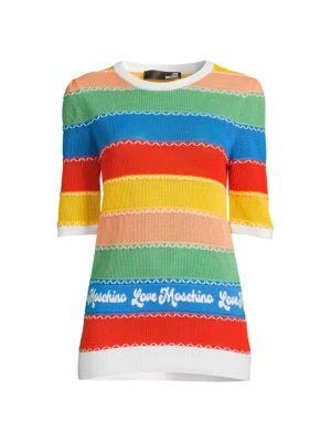 商品Love Moschino|​Stripe Embroidered Sweater,价格¥675,第3张图片详细描述