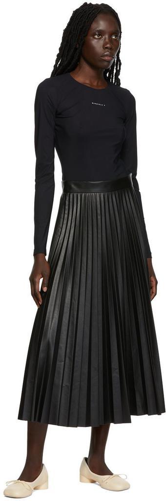商品MAISON MARGIELA|Black Pleated Midi Skirt,价格¥2432,第6张图片详细描述