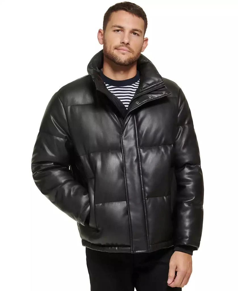 Men's Faux Leather Classic Puffer Jacket 商品