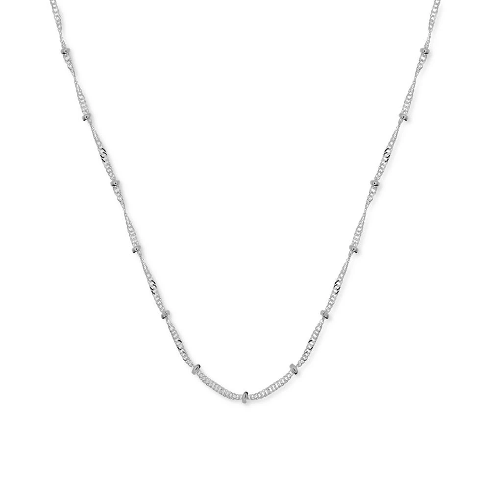 商品Essentials|Silver Plated Beaded Singapore Link 24" Chain Necklace,价格¥47,第1张图片