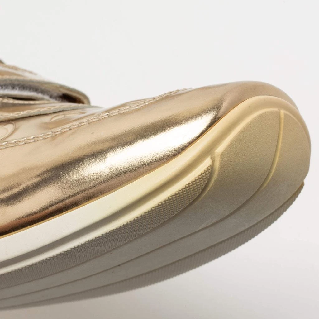 Louis Vuitton Metallic Gold Monogram Embossed Leather Velcro Strap Sneakers Size 40.5 商品