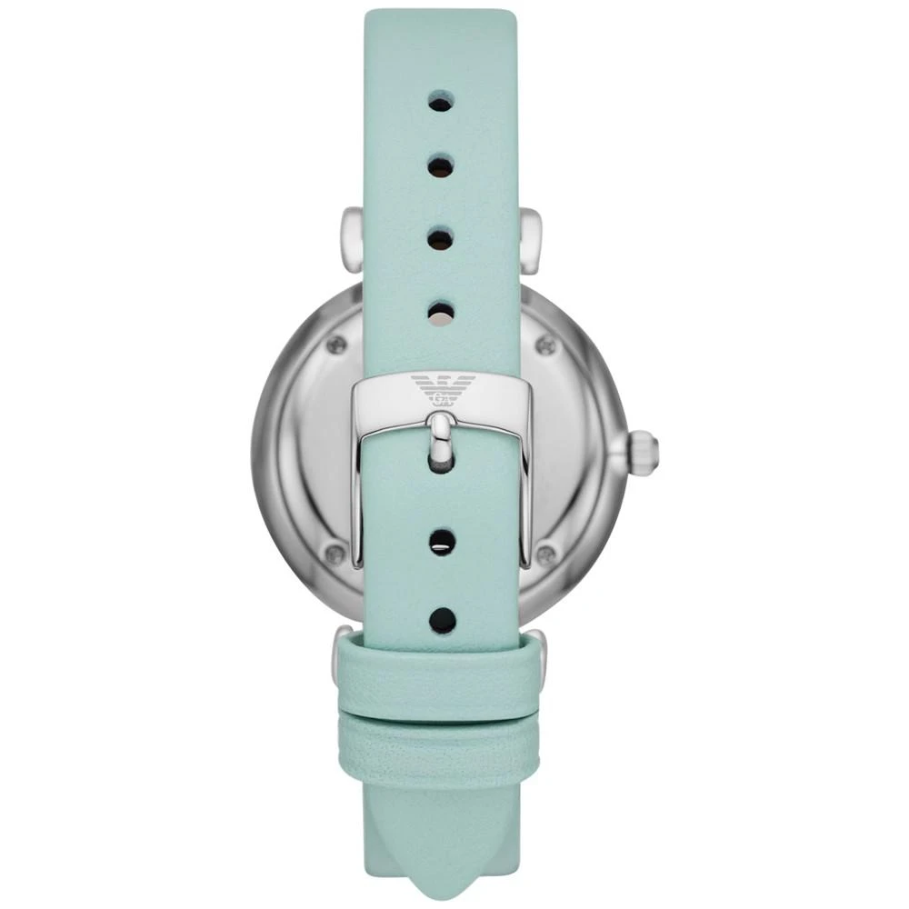 商品Emporio Armani|Women's Blue Leather Strap Watch 32mm,价格¥1676,第3张图片详细描述