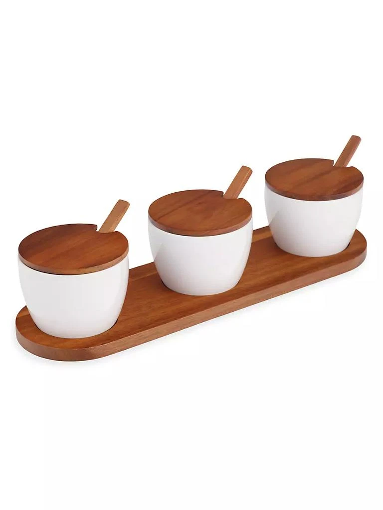 商品Nambé|Duets Triple Lidded Condiment Server,价格¥439,第1张图片