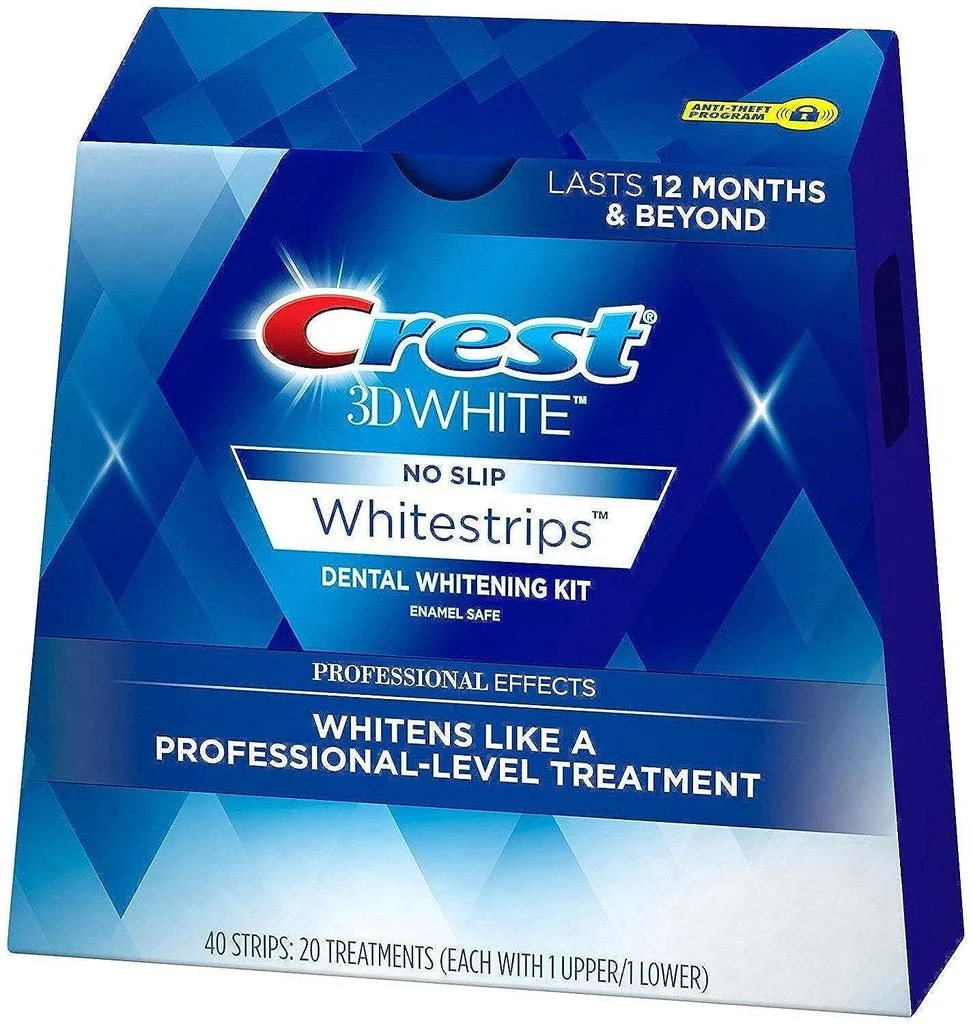 商品Crest|Crest 3D No Slip Whitestrips Professional Effects Teeth Whitening Kit 20 ea,价格¥396,第1张图片