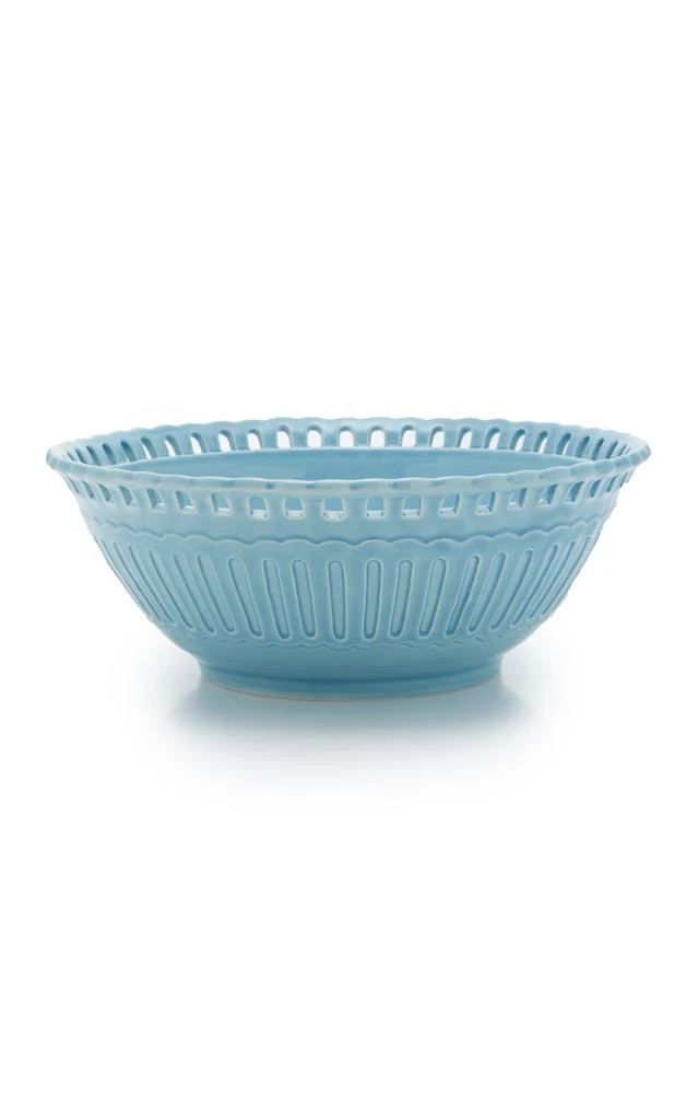 商品MoDA|Moda Domus - Large Balconata Creamware Salad Bowl - Blue - Moda Operandi,价格¥1095,第1张图片