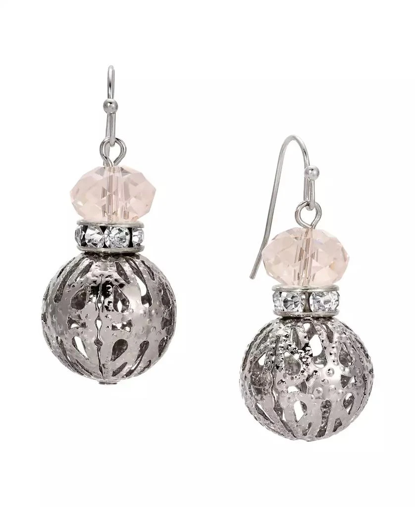 商品2028|Crystal Accent Filigree Ball Drop Earrings,价格¥178,第1张图片