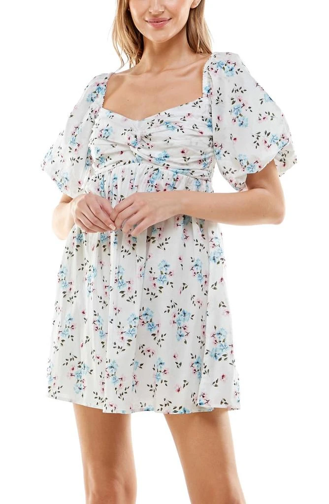 商品ROW A|Floral Print Puff Sleeve Minidress,价格¥319,第2张图片详细描述