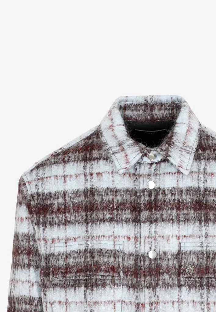 商品AMIRI|Plaid Fringe Padded Overshirt in Mohair,价格¥11192,第4张图片详细描述