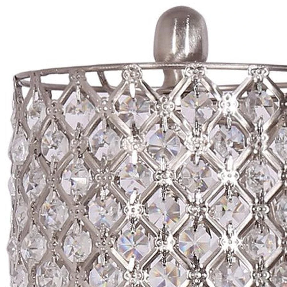 商品Homezia|Set Of Two Metal Table Lamps With Crystal Bead Shade,价格¥1795,第4张图片详细描述