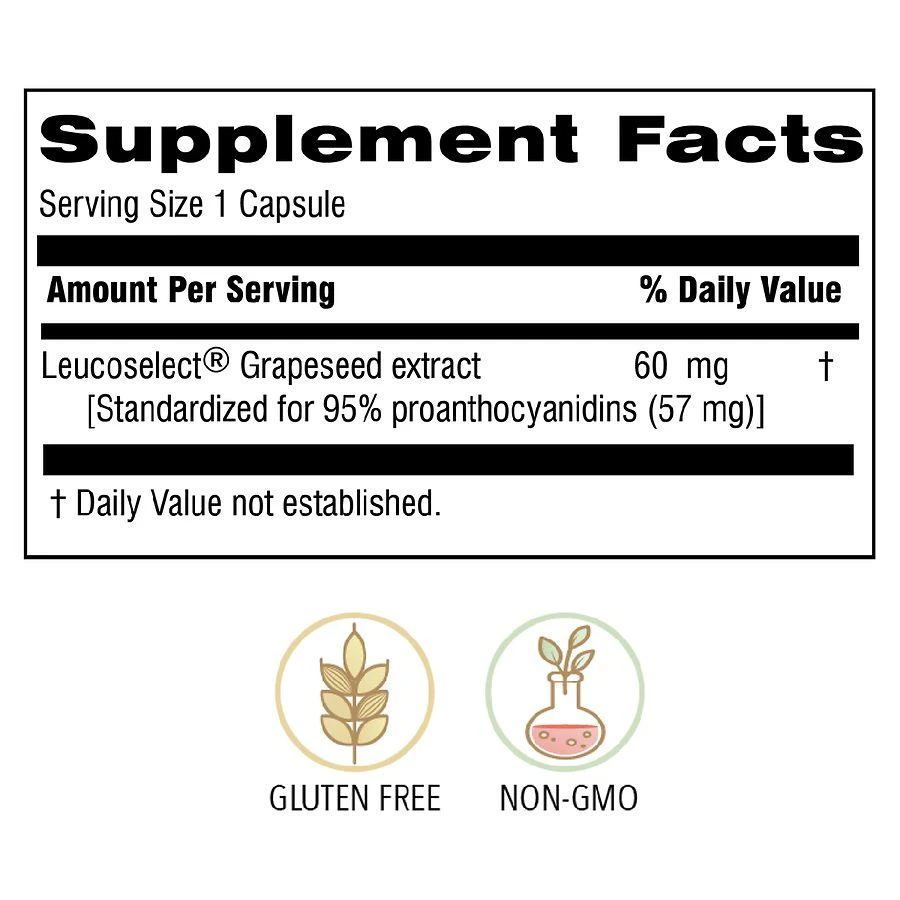 商品Botanic Choice|Grapeseed Extract 60 mg,价格¥60,第3张图片详细描述