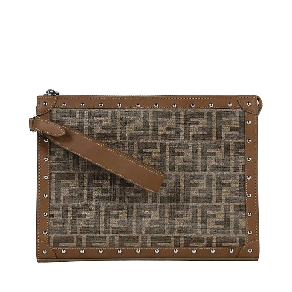 商品[国内直发] Fendi|FENDI 棕色男士手拿包 7VA491-A8V3-F18AT,价格¥11869,第1张图片