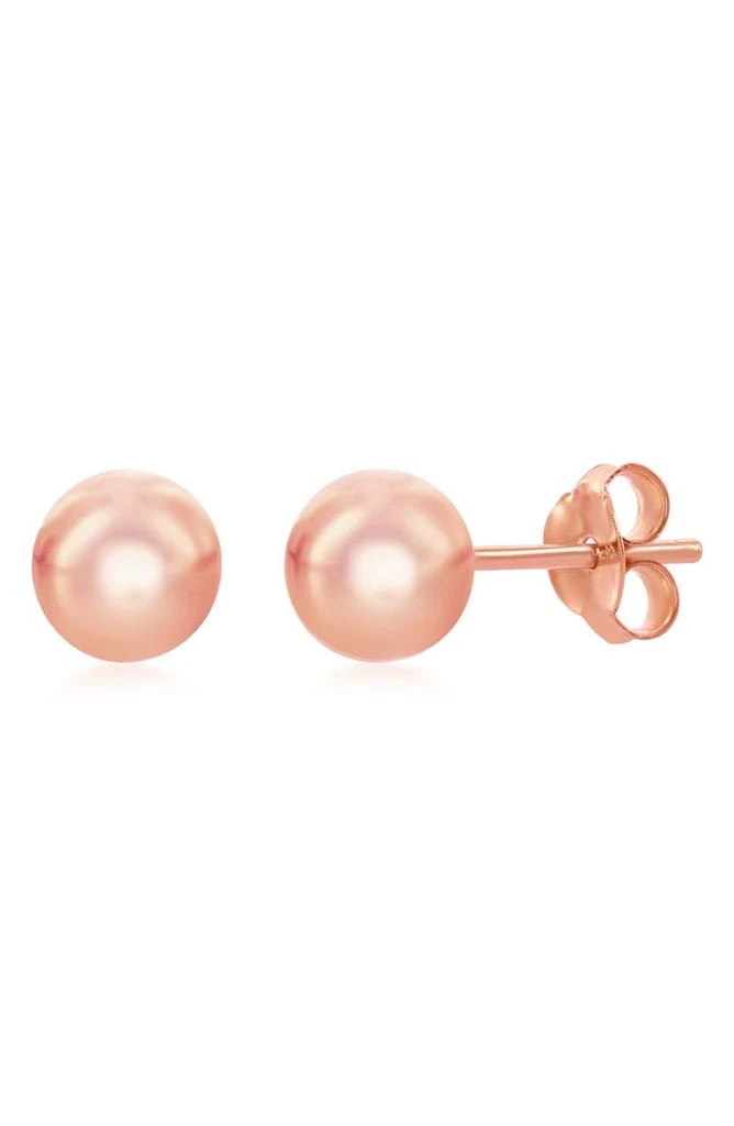 商品SIMONA|14K Rose Gold Plated Sterling Silver 6mm Ball Stud Earrings,价格¥163,第1张图片