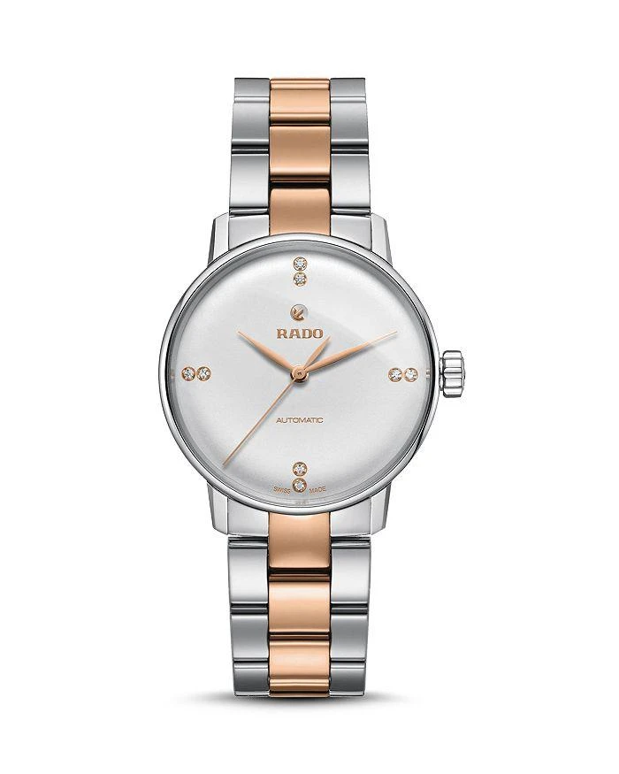 商品Rado|Coupole Classic Automatic Stainless Steel & Rose Gold Ceramos Watch with Diamonds, 32mm,价格¥12572,第1张图片