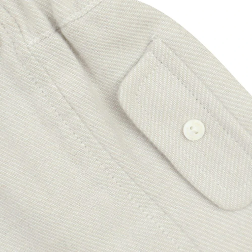 White & Grey Trim Long Sleeve Bodysuit & Shortie Dungarees Set 商品