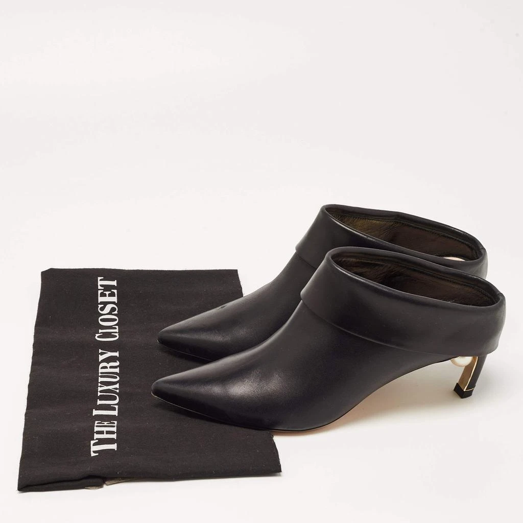 Nicholas Kirkwood Black Leather Pointed Toe Mules Size 37 商品