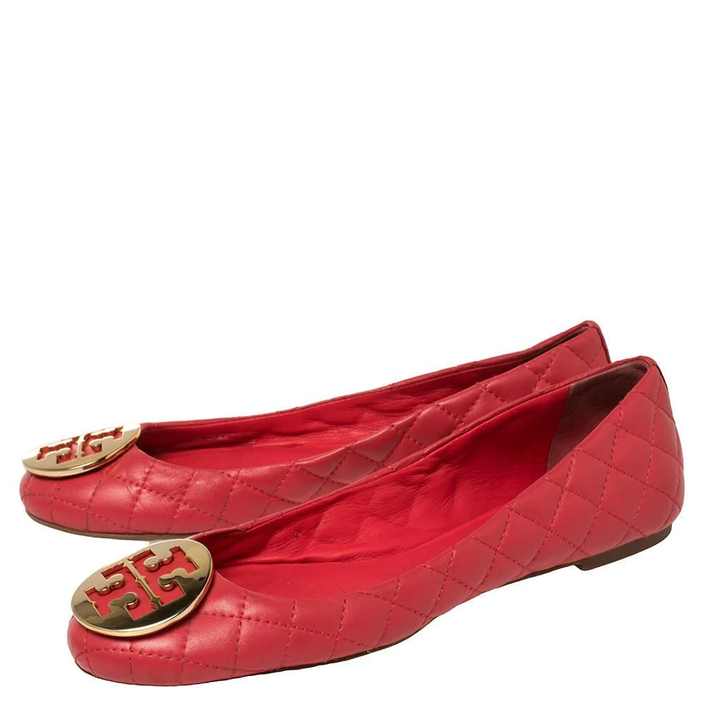 商品[二手商品] Tory Burch|Tory Burch Red Quilted Leather Reva Ballet Flats Size 38.5,价格¥1579,第4张图片详细描述