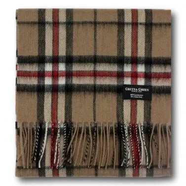 商品Gretna Green|Gretna Green 100%羊毛围巾 - 驼色格子,价格¥160,第1张图片