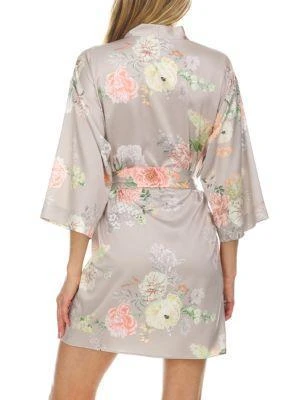 商品Flora Nikrooz|Arisa Printed Charmeuse Robe,价格¥158,第2张图片详细描述
