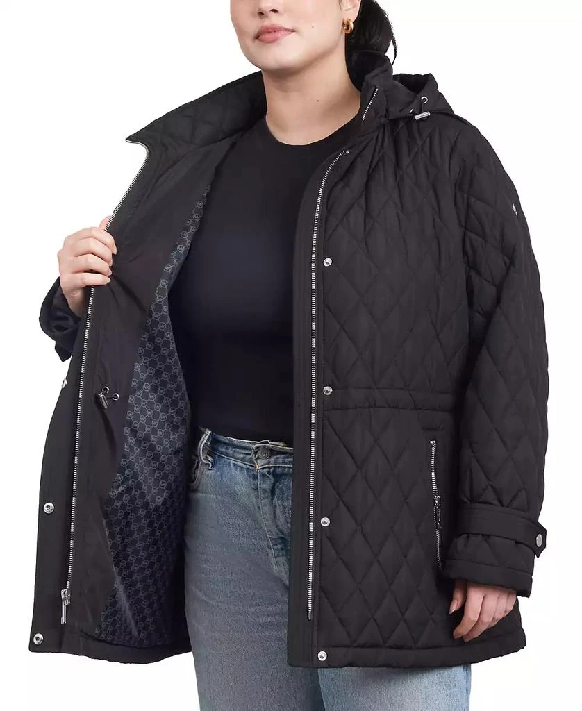 商品Michael Kors|Women's Plus Size Quilted Hooded Anorak Coat,价格¥1721,第3张图片详细描述