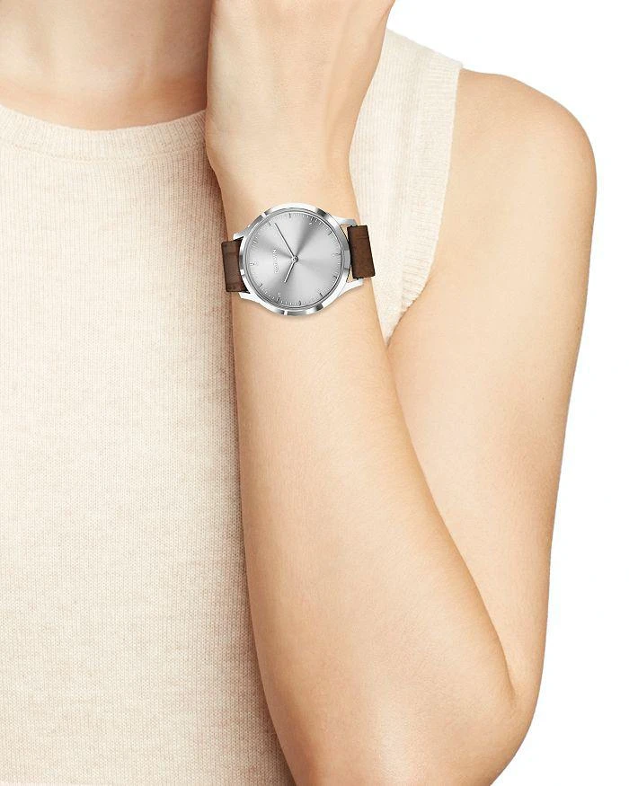 Vivomove HR Brown Alligator-Embossed Leather Strap Touchscreen Hybrid Smartwatch, 43mm 商品