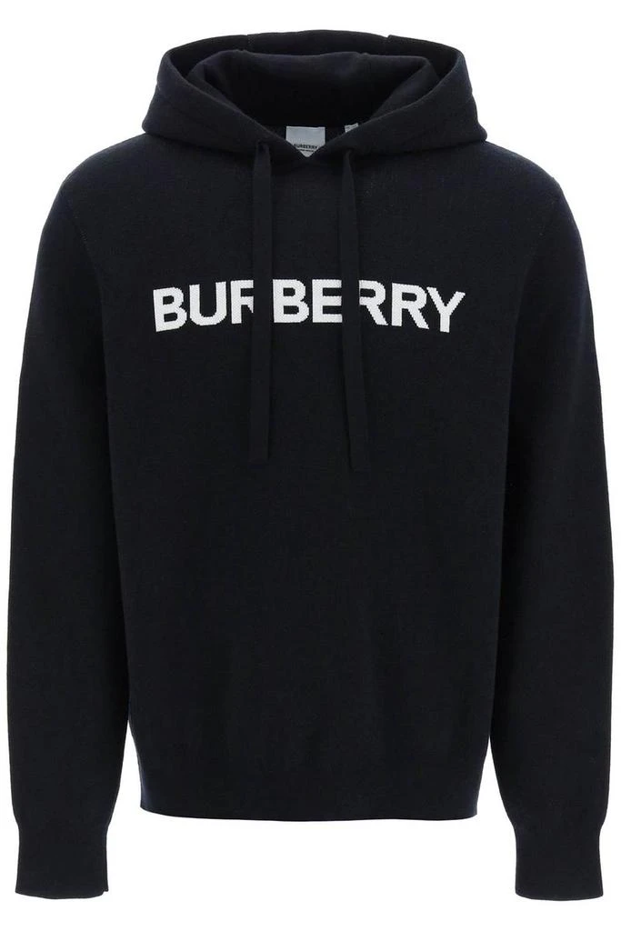 商品Burberry|Burberry hooded pullover with lettering logo jacquard,价格¥6313,第1张图片