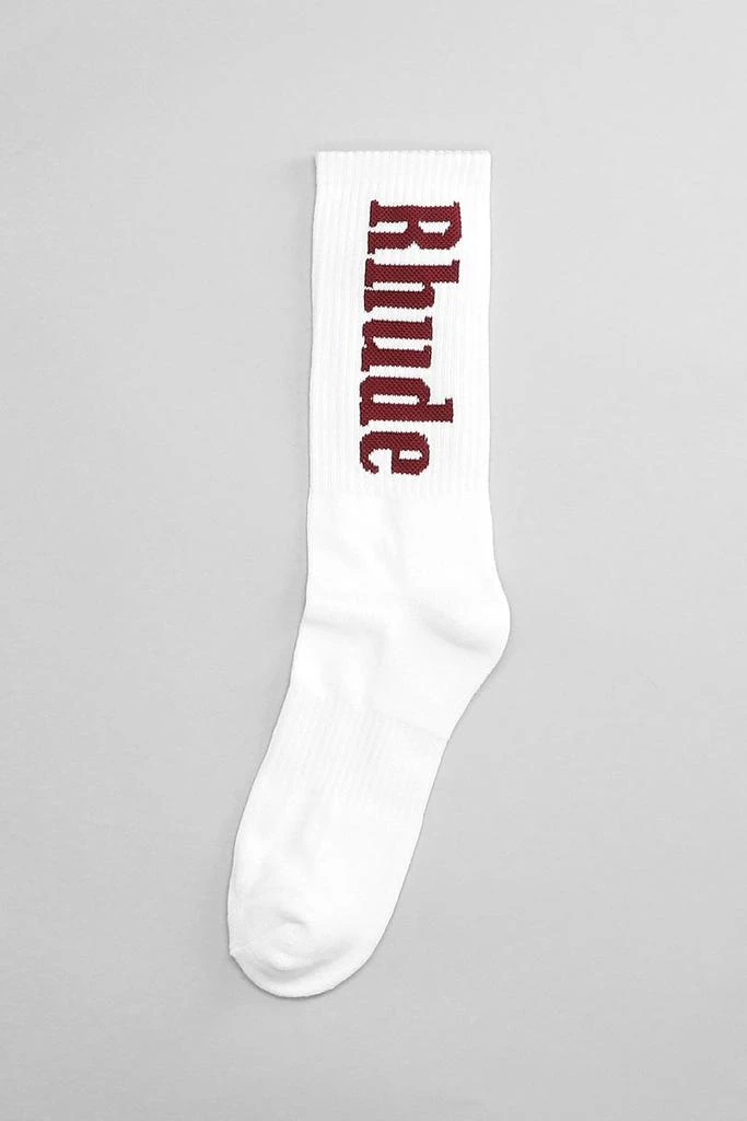 商品Rhude|Rhude Socks In White Cotton,价格¥534,第3张图片详细描述