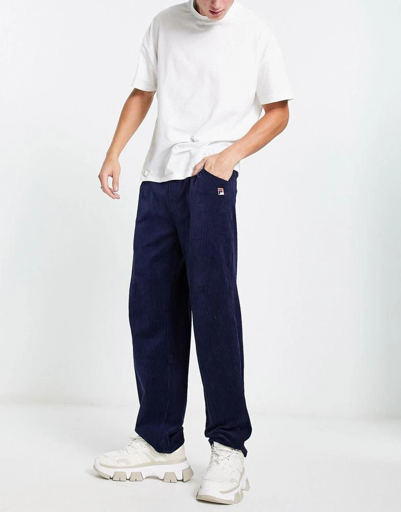 商品Fila|Fila cord joggers with logo in navy,价格¥355,第4张图片详细描述