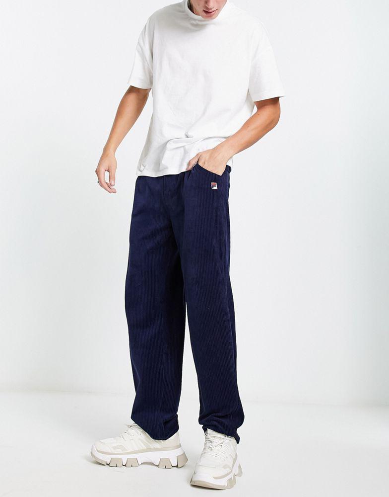 商品Fila|Fila cord joggers with logo in navy,价格¥530,第6张图片详细描述