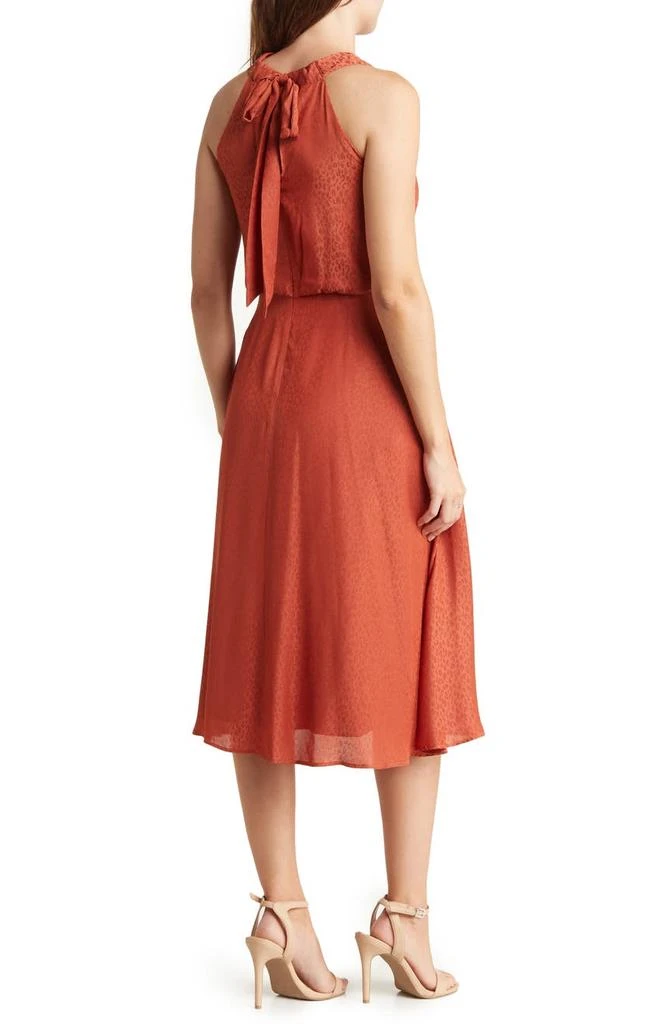 商品Vince Camuto|Animal Print Jacquard Satin Midi Dress,价格¥337,第2张图片详细描述