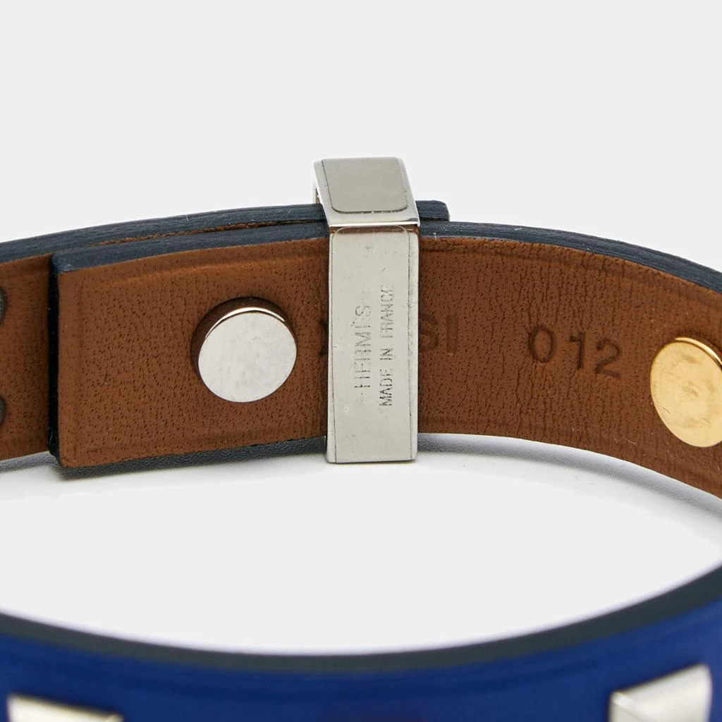商品[二手商品] Hermes|Hermes Mini Dog Clous Carres Purple Leather Two Tone Studded  Bracelet,价格¥3098,第4张图片详细描述