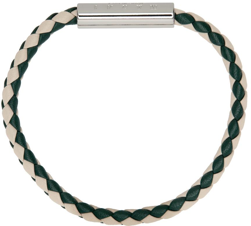 White & Green Braided Bracelet商品第2张图片规格展示