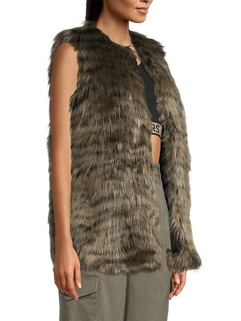 Glam Tiger Faux Fur Vest商品第4张图片规格展示