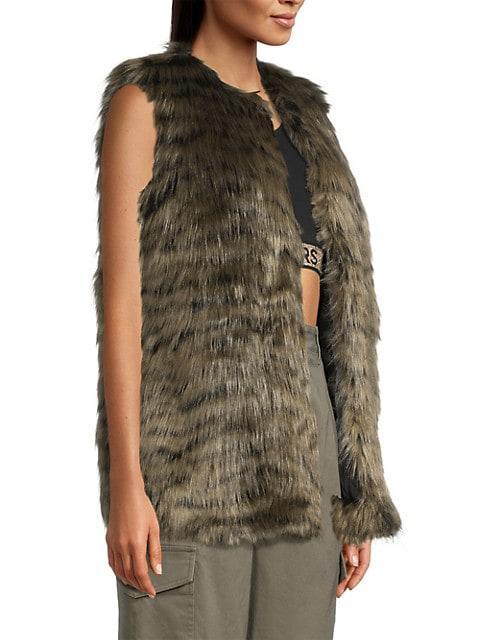 商品Michael Kors|Glam Tiger Faux Fur Vest,价格¥1399,第6张图片详细描述