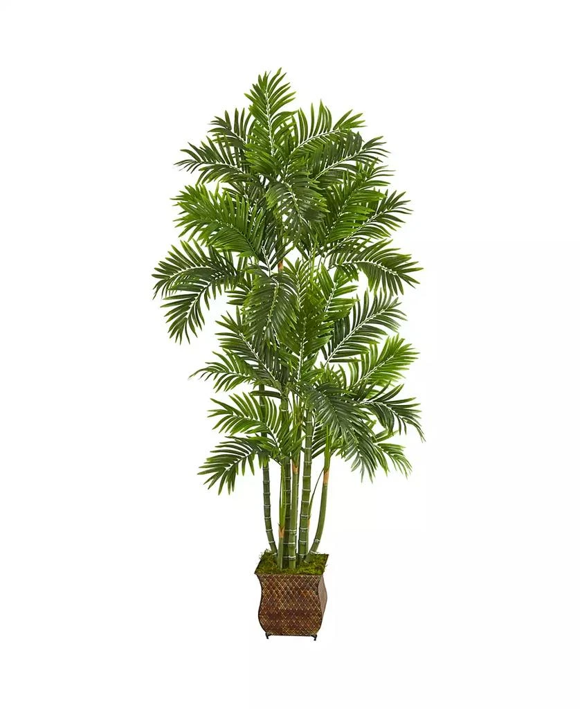 商品NEARLY NATURAL|70in. Areca Palm Artificial Tree in Metal Planter,价格¥2300,第1张图片