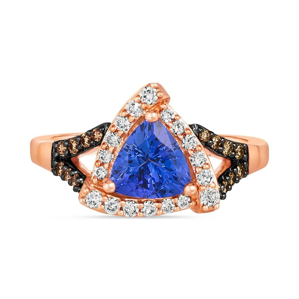 商品Le Vian|Blueberry Tanzanite (1 ct. t.w.) & Diamond (3/8 ct. t.w.) Halo Ring in 14k Rose Gold,价格¥9483,第4张图片详细描述